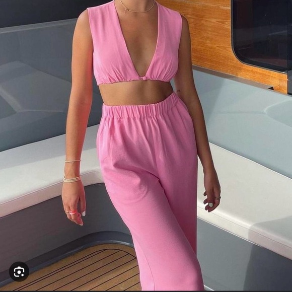 Camila Coelho Pants - Camila Coelho Pink Set XS